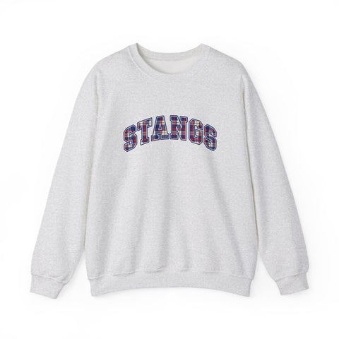 Tuslaw Mustangs STANGS Plaid Arch Crewneck Sweatshirt in Ash