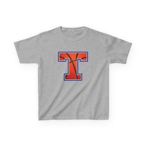Tuslaw Mustangs Basketball Monogram Kids T-Shirt in Sport Grey