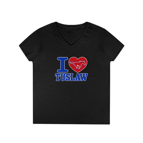 Tuslaw Mustangs Ladies — I Heart Tuslaw V-Neck T-Shirt
