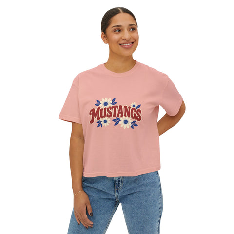 Tuslaw Mustangs in Bloom Women’s Boxy T-Shirt