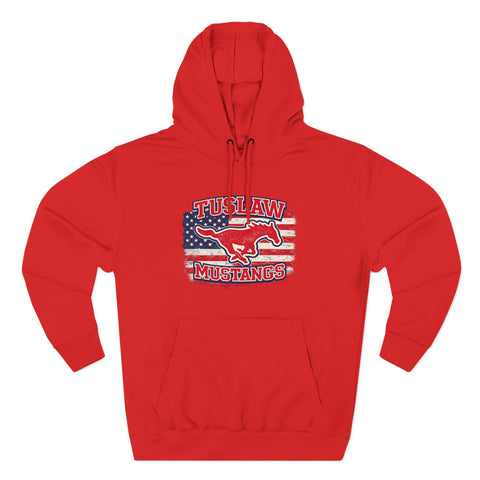 Tuslaw Mustangs — Vintage American Flag Hoodie