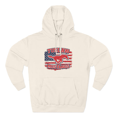 Tuslaw Mustangs — Vintage American Flag Hoodie