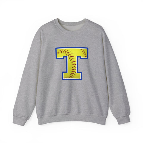 Tuslaw Mustangs Softball Monogram Crewneck Sweatshirt in Sport Grey