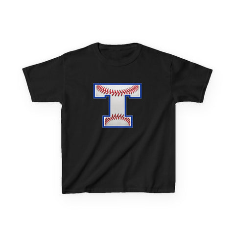 Tuslaw Mustangs Baseball Monogram Kids T-Shirt in Black