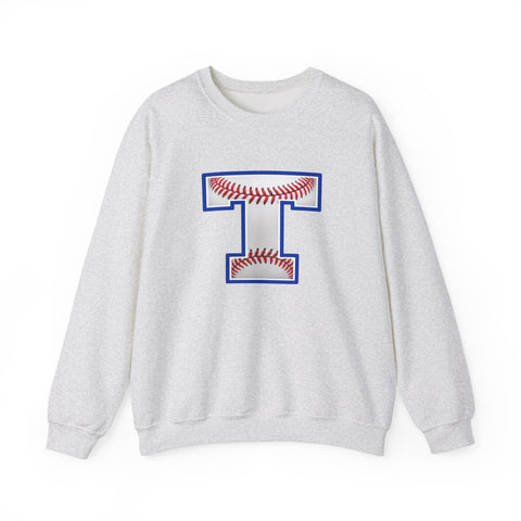 Tuslaw Mustangs Baseball Monogram Crewneck Sweatshirt in Ash
