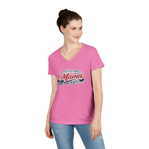 Tuslaw Mustangs Ladies — Mustang Mama V-Neck T-Shirt