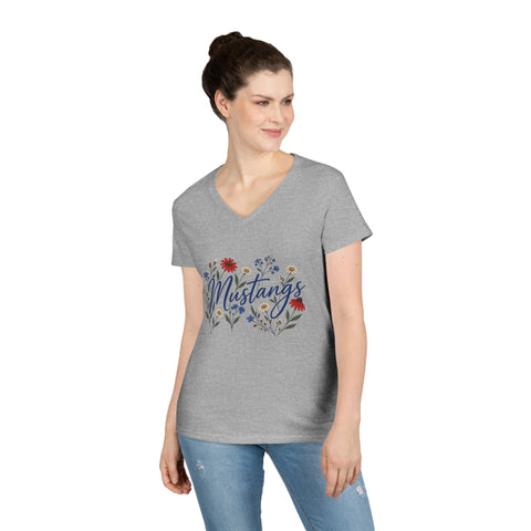 Tuslaw Mustangs Wildflower Garden Women’s V-Neck T-Shirt