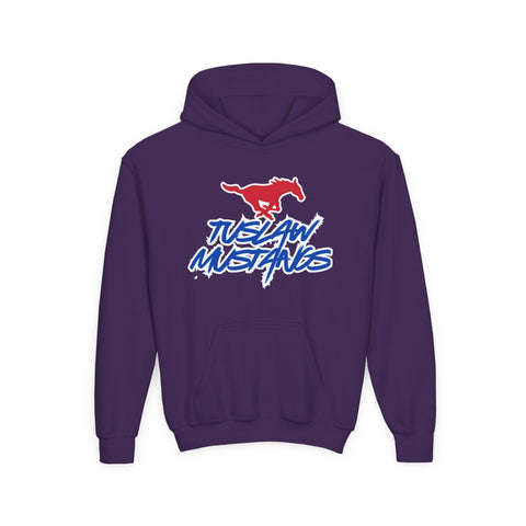 Youth Tuslaw Mustangs — Bold Logo Hoodie