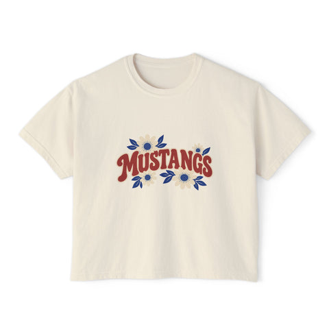 Tuslaw Mustangs in Bloom Women’s Boxy T-Shirt in Ivory