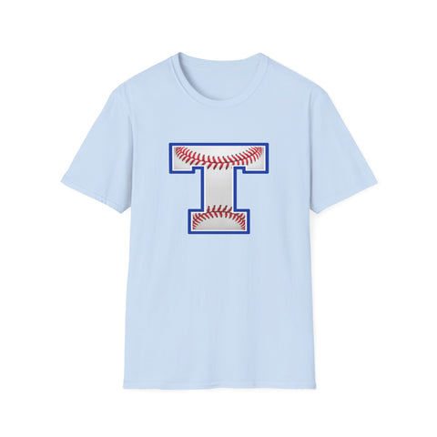 Tuslaw Mustangs Baseball Monogram T-Shirt in Light Blue