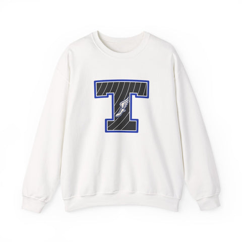 Tuslaw Mustangs Track & Field Monogram Crewneck Sweatshirt in White