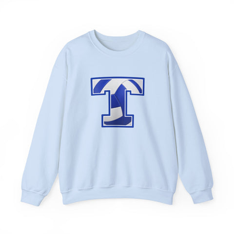 Tuslaw Mustangs Volleyball Monogram Crewneck Sweatshirt in Light Blue