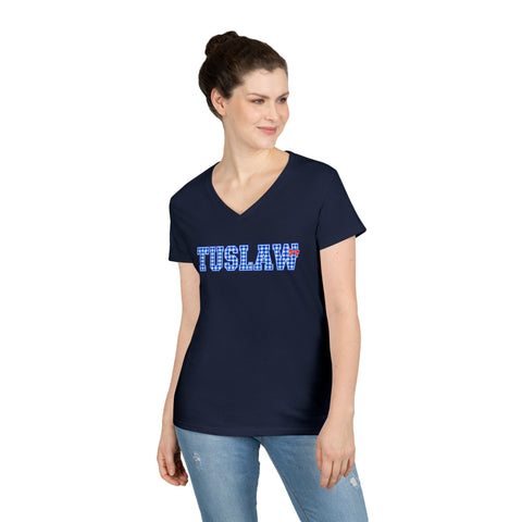 Tuslaw Mustangs Ladies - Bingham Style Tuslaw V-Neck T-Shirt