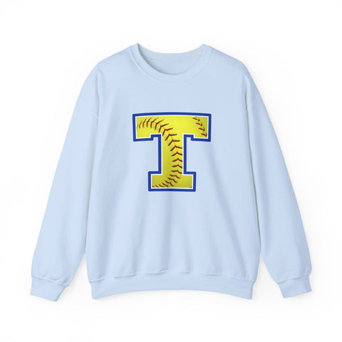 Tuslaw Mustangs Softball Monogram Crewneck Sweatshirt in Light Blue