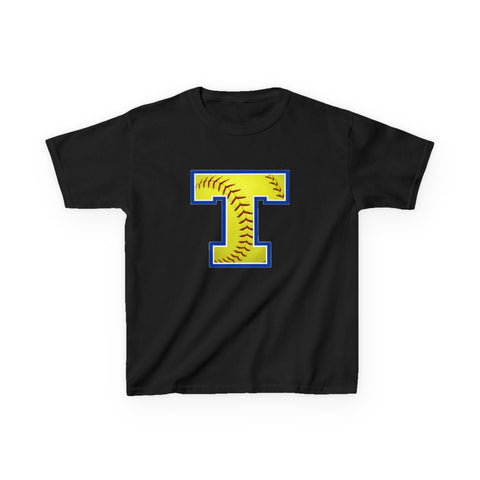 Tuslaw Mustangs Softball Monogram Kids T-Shirt in Black