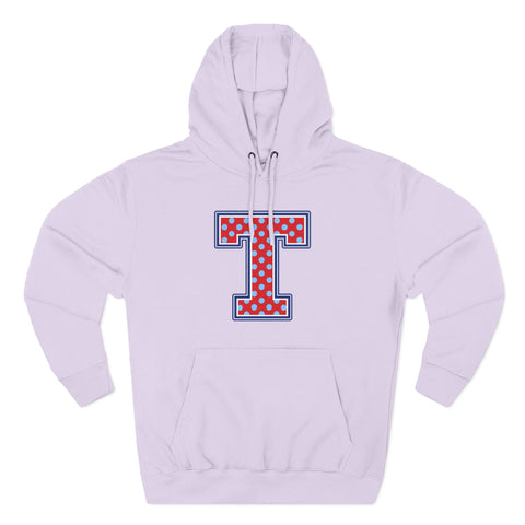 Tuslaw Mustangs — Red Polka Dot Monogram Hoodie (No Bow) in Lilac