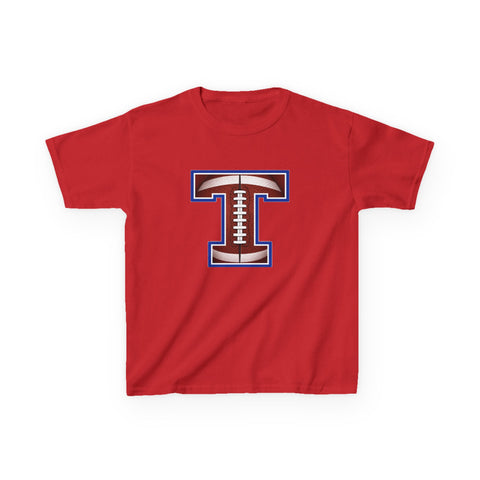 Tuslaw Mustangs Football Monogram Kids T-Shirt in Red