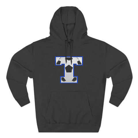 Tuslaw Mustangs Soccer Monogram Hoodie in Charcoal Heather