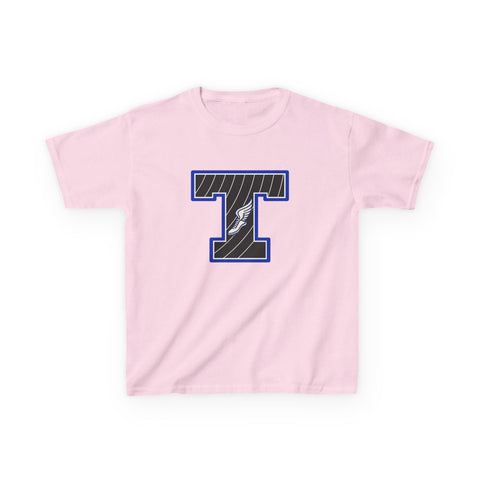 Tuslaw Mustangs Track & Field Monogram Kids T-Shirt in Light Pink