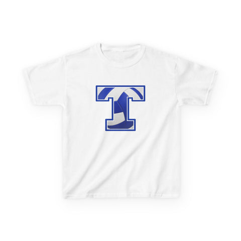 Tuslaw Mustangs Volleyball Monogram Kids T-Shirt in White