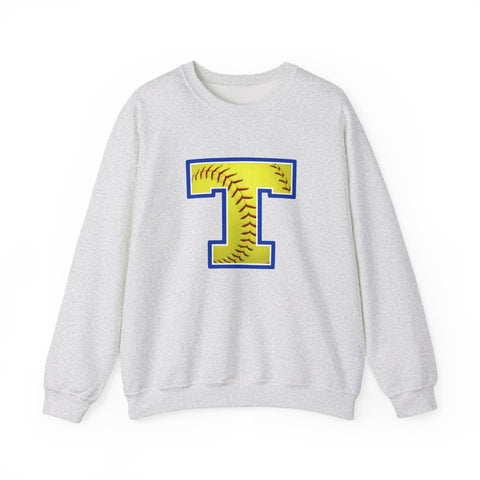 Tuslaw Mustangs Softball Monogram Crewneck Sweatshirt in Ash