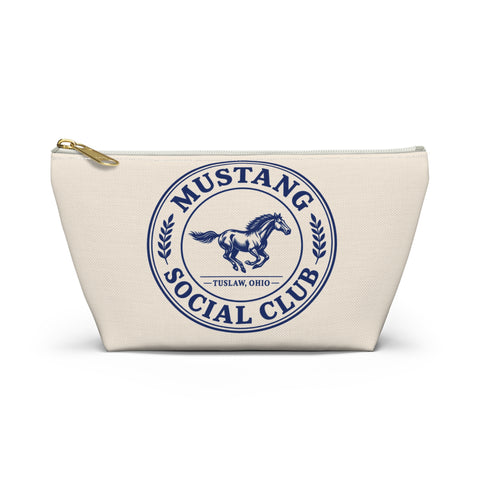 Tuslaw Mustangs Mustang Social Club Zip Pouch in White zipper