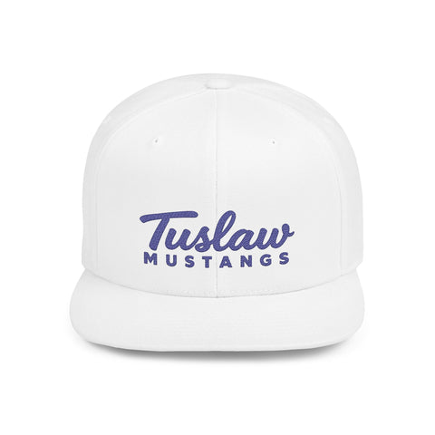 Tuslaw Mustangs Script Embroidered Snapback Hat in White