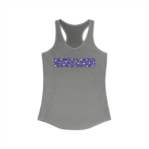 Tuslaw Mustangs Ladies - Floral Mustangs Racerback Tank Top