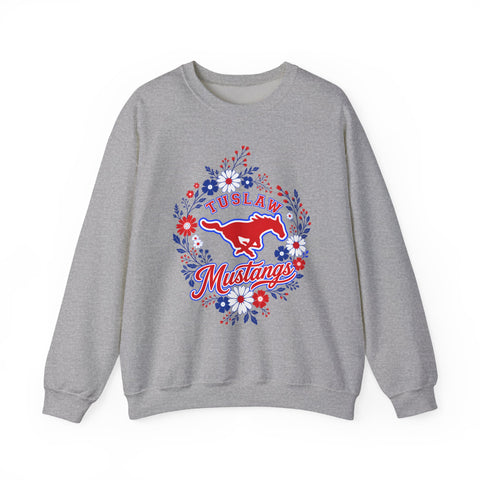 Tuslaw Mustangs – Floral Wreath Crewneck
