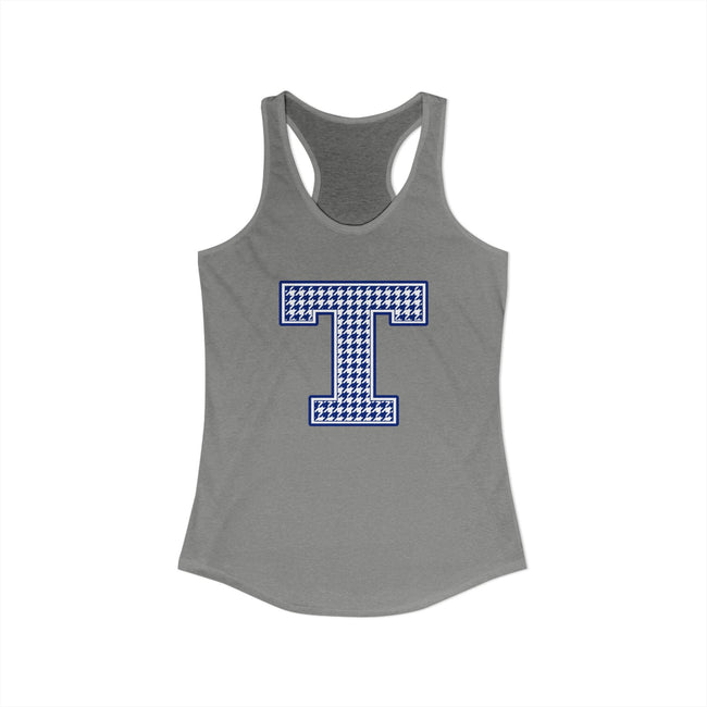 Tuslaw Mustangs Houndstooth Monogram Racerback Tank
