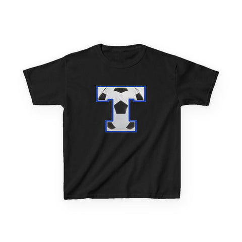 Tuslaw Mustangs Soccer Monogram Kids T-Shirt in Black