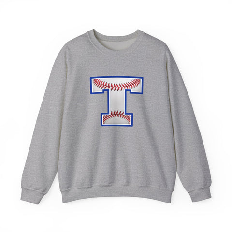 Tuslaw Mustangs Baseball Monogram Crewneck Sweatshirt in Sport Grey