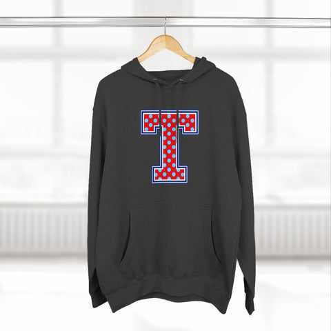 Tuslaw Mustangs — Red Polka Dot Monogram Hoodie (No Bow)