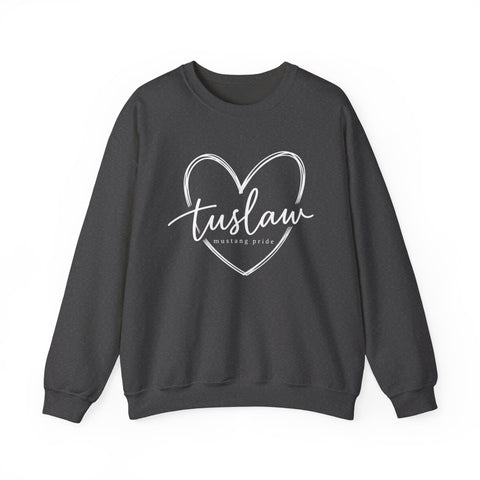Tuslaw Mustangs Love You Tuslaw Crewneck Sweatshirt in Dark Heather