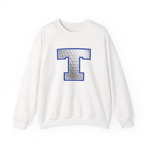 Tuslaw Mustangs Golf Monogram Crewneck Sweatshirt in White