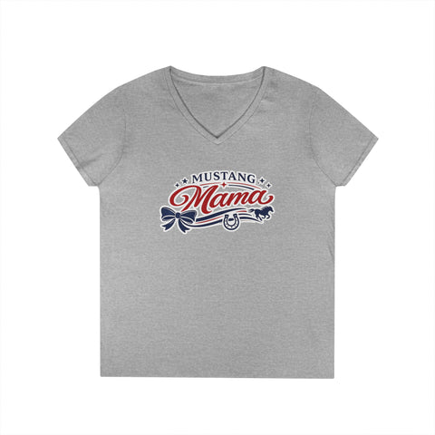 Tuslaw Mustangs Ladies — Mustang Mama V-Neck T-Shirt