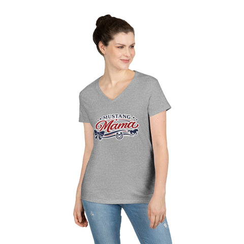 Tuslaw Mustangs Ladies — Mustang Mama V-Neck T-Shirt