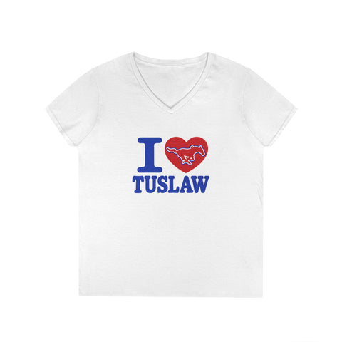 Tuslaw Mustangs Ladies — I Heart Tuslaw V-Neck T-Shirt
