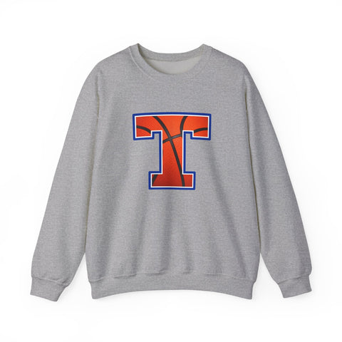 Tuslaw Mustangs Basketball Monogram Crewneck Sweatshirt in Sport Grey