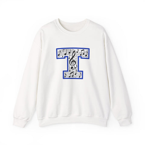 Tuslaw Mustangs Music Monogram Crewneck Sweatshirt in White