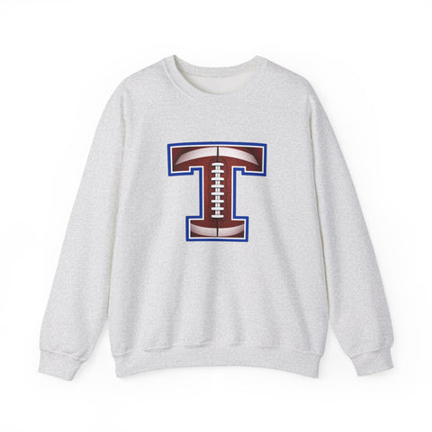 Tuslaw Mustangs Football Monogram Crewneck Sweatshirt in Ash