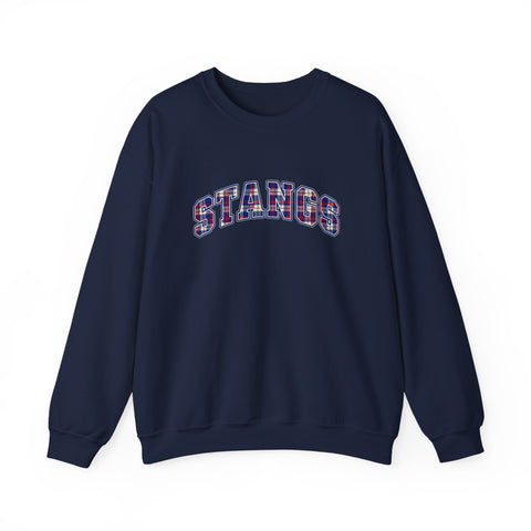 Tuslaw Mustangs STANGS Plaid Arch Crewneck Sweatshirt in Navy