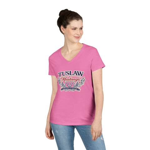 Tuslaw Mustangs Ladies — Established In Tradition V-Neck T-Shirt
