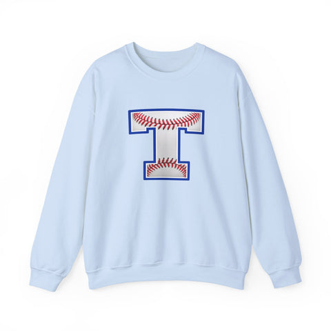 Tuslaw Mustangs Baseball Monogram Crewneck Sweatshirt in Light Blue