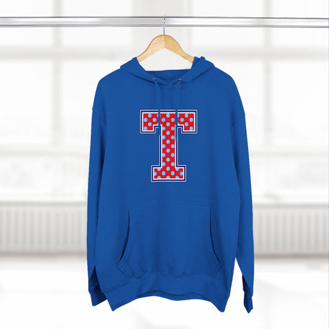 Tuslaw Mustangs — Red Polka Dot Monogram Hoodie (No Bow)