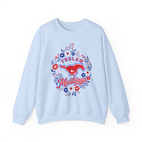 Tuslaw Mustangs – Floral Wreath Crewneck