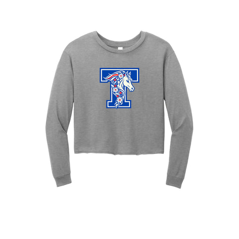 Tuslaw Mustangs Floral Mane Midi Long Sleeve Tee in Grey Frost