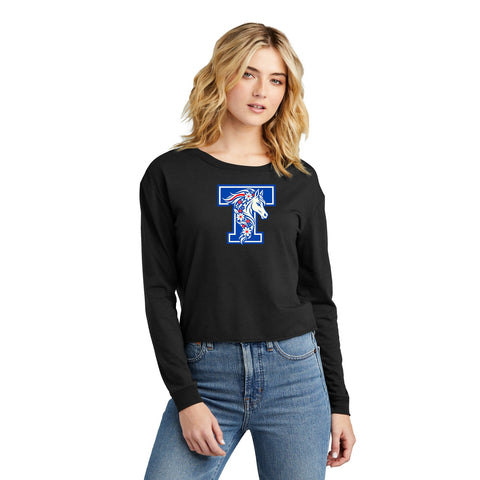 Tuslaw Mustangs Floral Mane Midi Long Sleeve Tee in Black