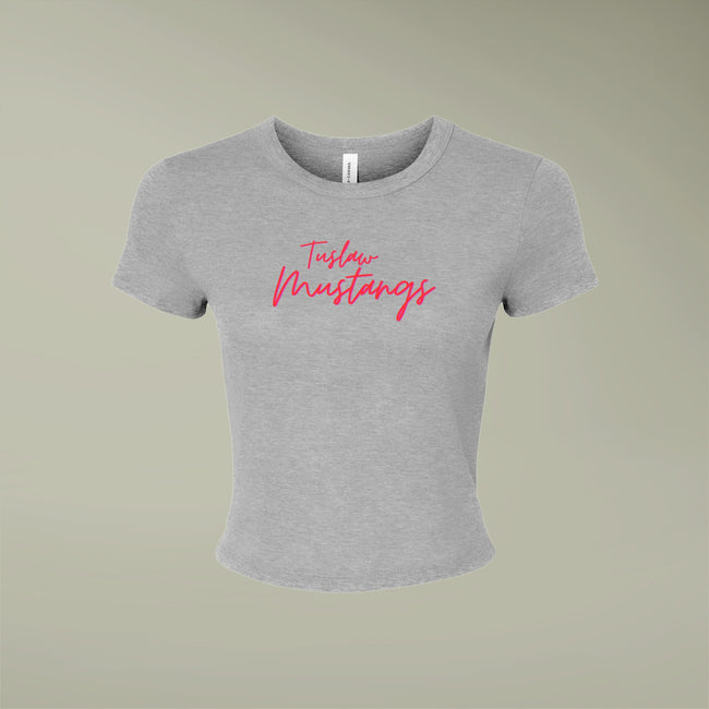 Tuslaw Mustangs Red Script Micro-Rib Baby Tee