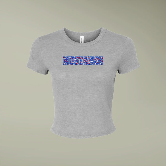 Tuslaw Mustangs Daisy Lettering Micro-Rib Baby Tee